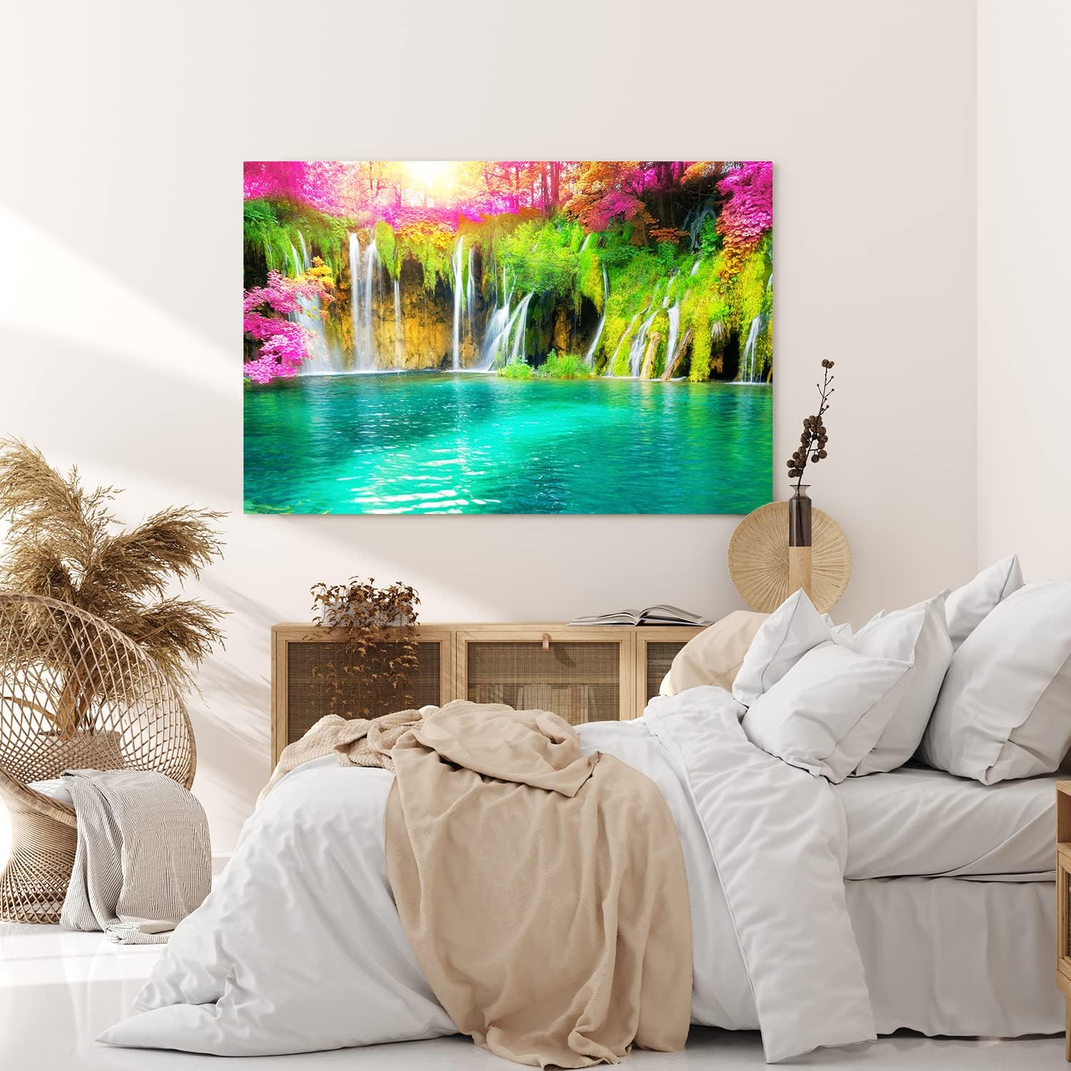Paul Sinus Wandbild 120x80cm Wasserfälle im Dschungel Thailand Grün Natur