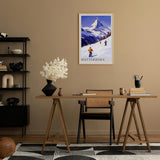 Paul Sinus Leinwandbild 60x90cm Matterhorn – Alpen, Ski, Wintersport, Schnee, Berge, Natur, Skifahren, Schweiz, Hochgebirge, Panorama, Abenteuer