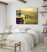 Paul Sinus Wandbild 120x80cm Wein Weintrauben Toskana Landschaft Weinfass