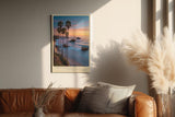 Paul Sinus Wandbild in 40x60cm The California Hour mit Sonnenuntergang und Palmenküste in warmen Farbtönen für elegante Wandgestaltung