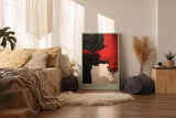 Paul Sinus Wandbild in 40x60cm The Fracture Point – Kraftvolle abstrakte Kunst in Rot, Schwarz und Weiß mit markanten Farbflächen