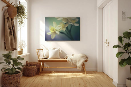 Sinus Art Wandbild 120x80cm Elegante Darstellung von Narzissen – Symbol für Neubeginn und Leichtigkeit