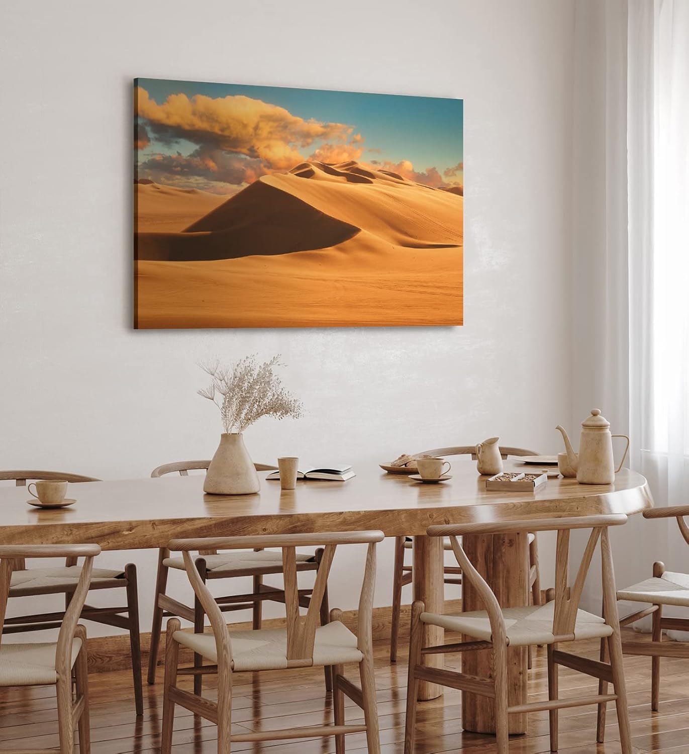 Paul Sinus Wandbild 120x80cm Wüste Sanddünen Sand rote Wolken Wüstenlandschaft