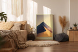 Paul Sinus Wandbild in 40x60cm The Golden Ascent – Minimalistische Dünenlandschaft in goldenen und blauen Tönen für stilvolle Raumgestaltung