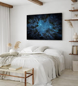 Wandbild 120x80cm Sternenhimmel Nacht Wald Bäume Baumkronen Milchstraße