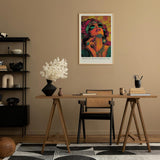 Paul Sinus Leinwandbild 60x90cm psychedelische Queen in leuchtenden Farben und ikonischem Retro-Stil – kunstvolles Leinwandbild