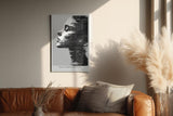 Paul Sinus Wandbild in 40x60cm abstraktes Porträt im digitalen Pixelund Linienstil – modernes Kunstmotiv in Schwarz-Weiß