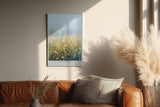 Paul Sinus Wandbild in 40x60cm The Quiet Field Sanfte Wildblumenwiese in Pastellfarben unter klarem Himmel für ruhige und harmonische Raumakzente