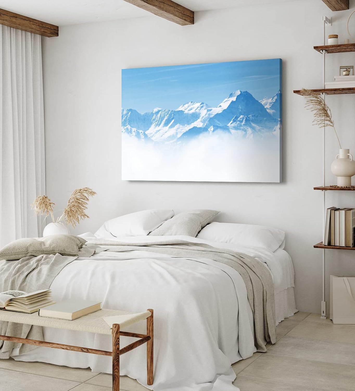 Paul Sinus Wandbild 120x80cm Berge Schneegipfel Alpen Blau Weiß Natur