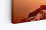 Paul Sinus Wandbild 120x80cm Santorini Mittelmeer Windmühle Sonnenuntergang Rot