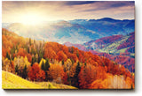 Sinus Art Wandbild 120x80cm Farbintensive Hügellandschaft im Morgenlicht – warm, lebendig und atmosphärisch