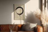 Paul Sinus Wandbild in 40x60cm Japanischer Enso-Kreis auf strukturiertem Hintergrund in traditioneller Tuschmalerei