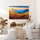 Paul Sinus Wandbild 120x80cm Berglandschaft Alpen Wiese Sommerwiese Sonnenuntergang