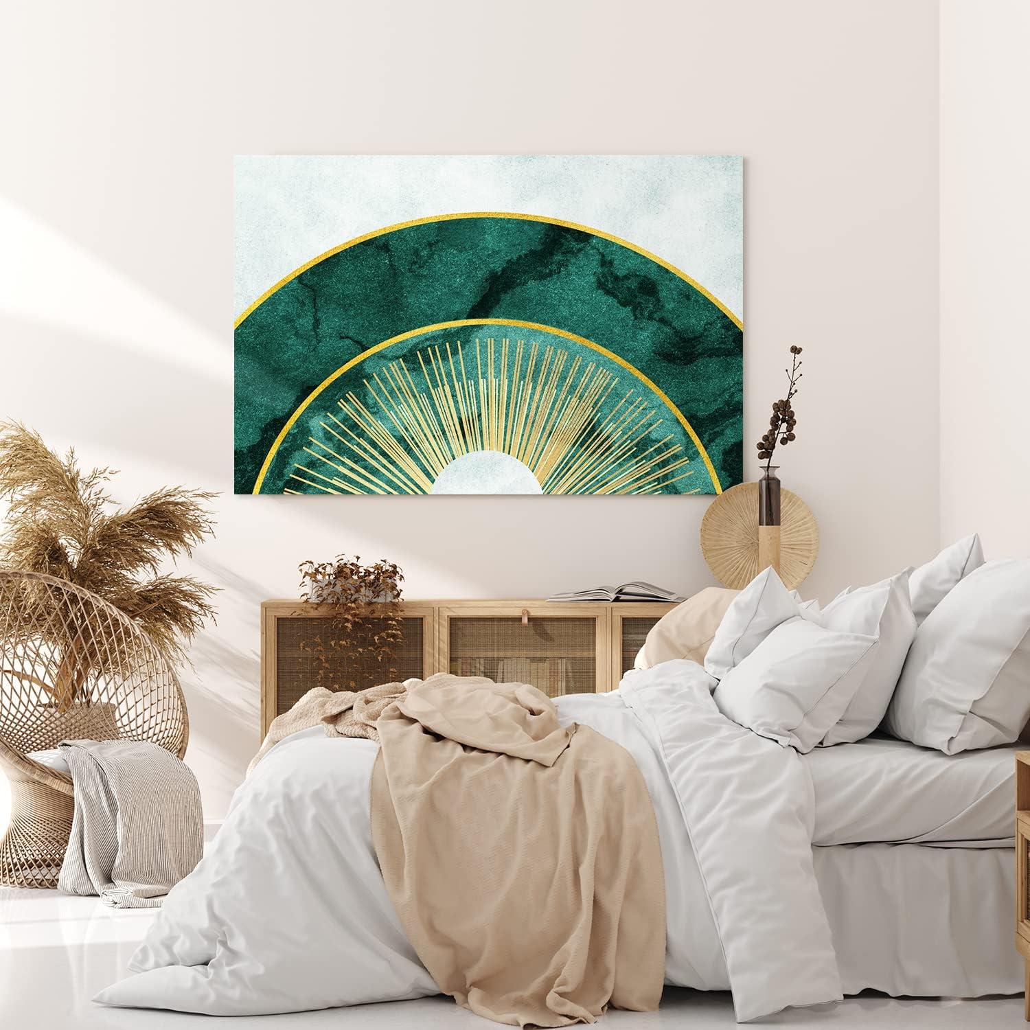 Wandbild 120x80cm Abstrakte Kunst Minimal Kreise Schwarz Modern