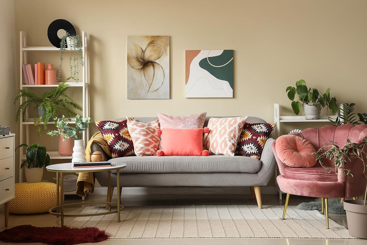 Paul Sinus 60x90cm Wandbild Tanz der Blüten in Beige – Schwungvolle Leichtigkeit mit moderner Blume