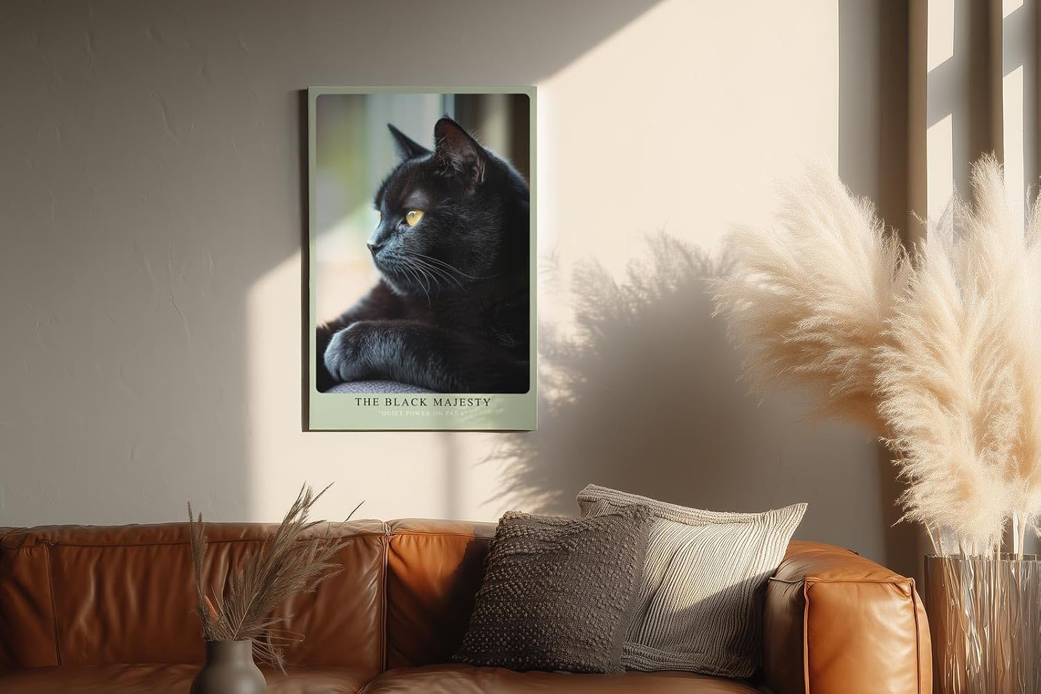 Paul Sinus Wandbild in 40x60cm schwarzer Kater im Profil – edles Tierporträt mit intensiven Augen für stilvolle Raumgestaltung