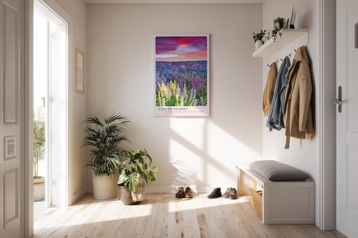 Paul Sinus Kunstdruck 40x60cm Lupinen Sonnenuntergang Blumenwiese Farbenpracht Natur Lupine Sunset