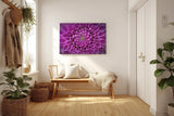 Sinus Art Wandbild 120x80cm Symmetrische Blütenarchitektur in kräftigem Violett mit ausdrucksstarker Mitte