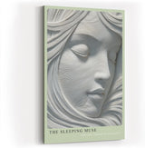 Paul Sinus Wandbild in 40x60cm The Sleeping Muse – Elegante Darstellung eines in feinen Linien gearbeiteten weiblichen Gesichts in sanfter Ruhe