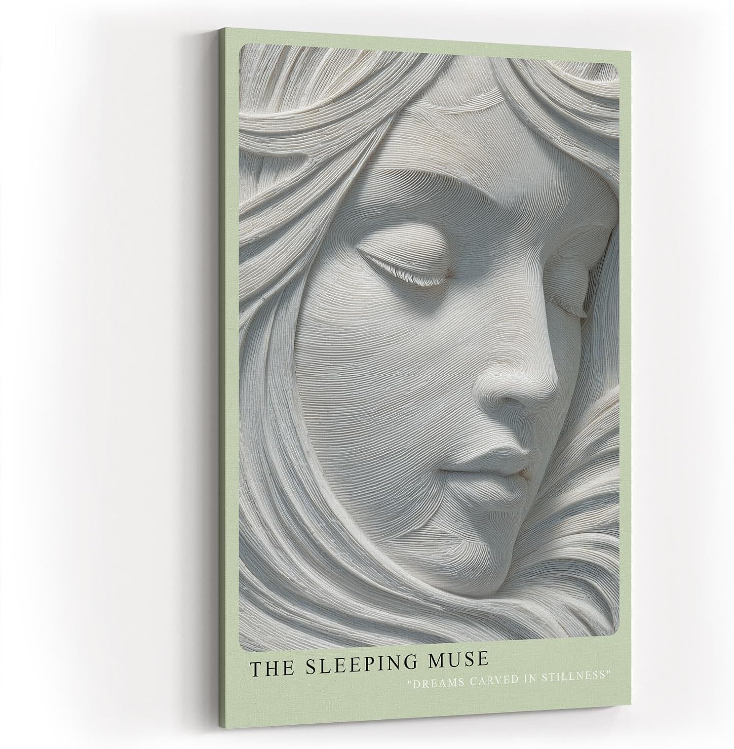 Paul Sinus Wandbild in 40x60cm The Sleeping Muse – Elegante Darstellung eines in feinen Linien gearbeiteten weiblichen Gesichts in sanfter Ruhe