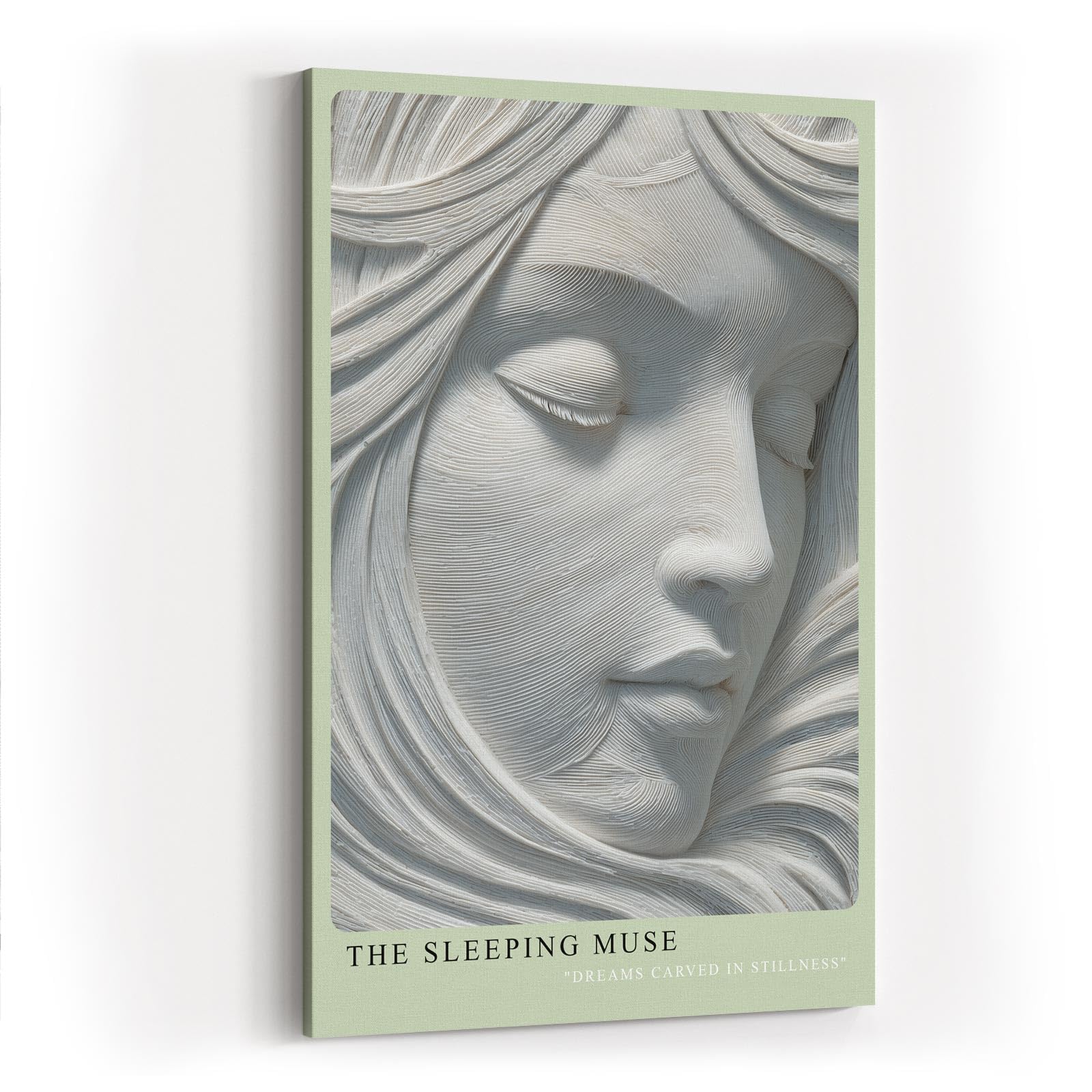 Paul Sinus Wandbild in 40x60cm The Sleeping Muse – Elegante Darstellung eines in feinen Linien gearbeiteten weiblichen Gesichts in sanfter Ruhe