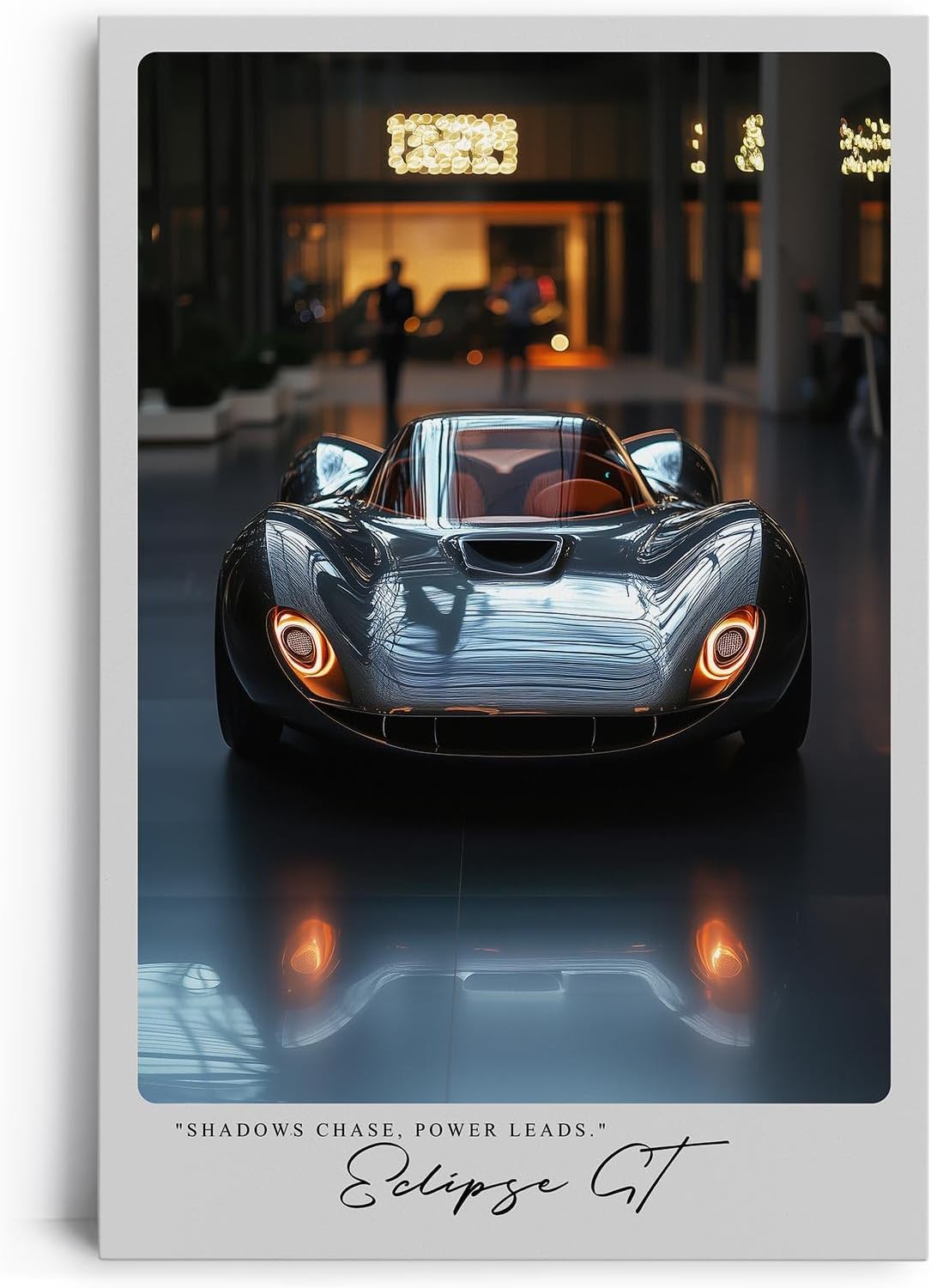 Paul Sinus Leinwandbild 60x90cm Eclipse GT Leinwandbild futuristischer Sportwagen in moderner Umgebung kraftvolle Ästhetik von Leistung und Design