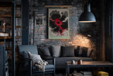Paul Sinus Wandbild in 40x60cm Black Petal Rise in Rot und Schwarz – Abstrakte Explosion organischer Formen mit intensiver Ausdruckskraft