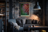 Paul Sinus Wandbild in 40x60cm Droplets and Delicacy – elegante Nahaufnahme einer pink-orangefarbenen Blüte mit Wassertropfen für stilvolle Wohnakzente