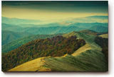Sinus Art Wandbild 120x80cm Hügeliges Landschaftsmotiv mit natürlicher Lichtstimmung für beruhigende Raumwirkung