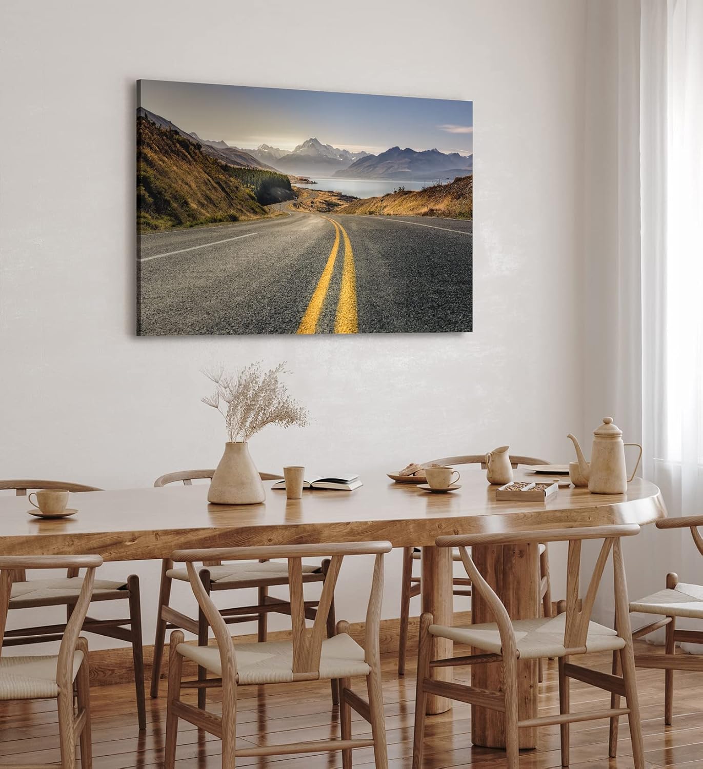 Paul Sinus Wandbild 120x80cm Lake Pukaki Neuseeland Straße Berge See Gebirge