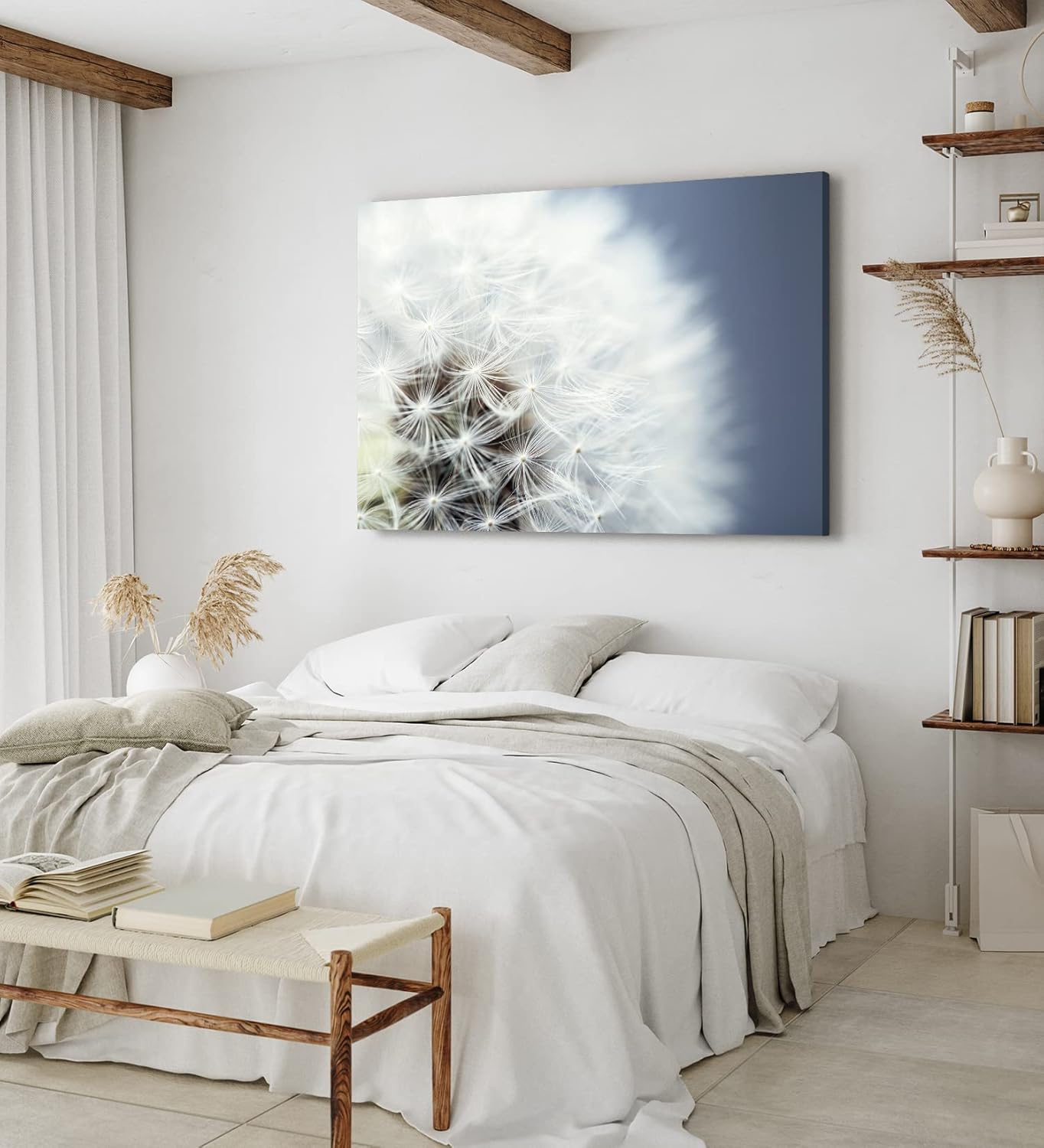 Paul Sinus Wandbild 120x80cm Nahaufnahme Pusteblume Fotokunst Weiß Löwenzahn