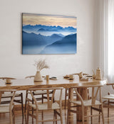 Paul Sinus Wandbild 120x80cm Blaue Berge Berglandschaft Nebel Bergkette Natur