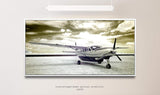 Vintage Flugzeug ca. 130x70cm Wandbild inklusive Schattenfugenrahmen weiss - Panorama Leinwand Bild XXL Format Wandbilder Wohnzimmer Wohnung Deko Kunstdrucke