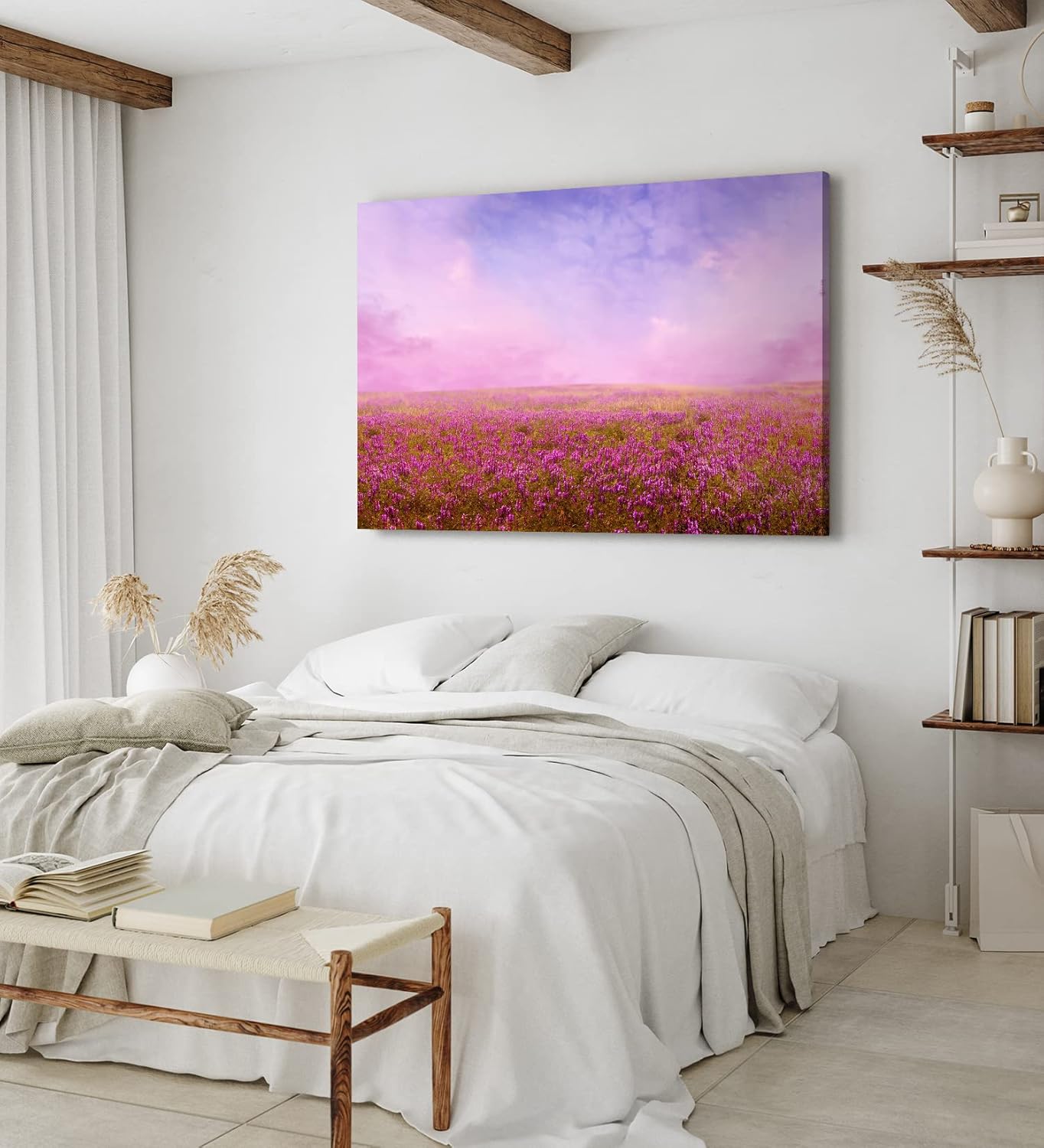 Paul Sinus Wandbild 120x80cm Blumenfeld Wildblumen Feld Blumen Lavendel