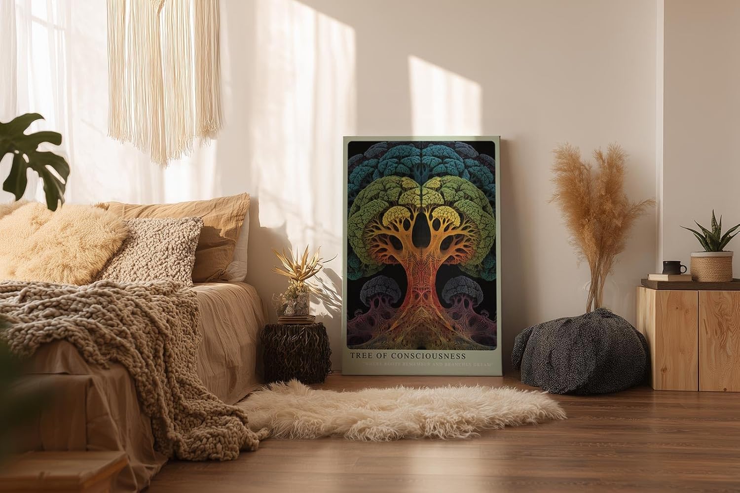 Paul Sinus Wandbild in 40x60cm Tree of Consciousness – farbenprächtiger Baum mit symmetrischer Struktur, abstrakte Naturmetapher
