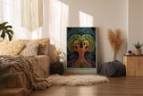 Paul Sinus Wandbild in 40x60cm Tree of Consciousness – farbenprächtiger Baum mit symmetrischer Struktur, abstrakte Naturmetapher