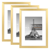 upsimples 3 Pack Bilderrahmen A4 Holz, Picture Frame Holz für Fotos, Bilder, Poster