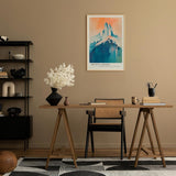 Paul Sinus Leinwandbild 80x120cm mystische Bergspitzen in sanften Farben mit verträumter Lichtstimmung – kunstvolles Leinwandbild