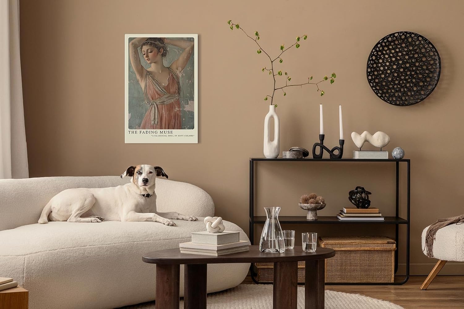 Paul Sinus Leinwandbild 80x120cm Verblassende Muse – Klassische Schönheit in sanften Farben mit nostalgischer Vintage-Patina