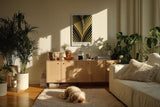 Paul Sinus Kunstdruck 40x60cm Golden Lines – Art-Déco-Design mit goldener Struktur auf Schwarz