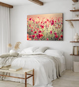 Paul Sinus Wandbild 120x80cm Wildblumen Feldblumen rote Blüten Sommer Sonnenschein