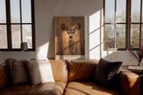 Paul Sinus Wandbild in 40x60cm Sunset Deerling Junges Reh im goldenen Licht des Sonnenuntergangs für warme und naturverbundene Raumgestaltung