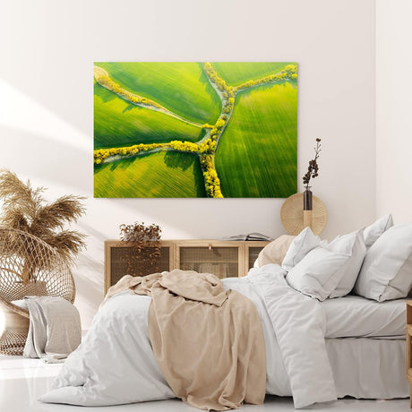 Paul Sinus Wandbild 120x80cm Luftaufnahme grüne Felder Natur Landschaft