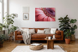 Sinus Art Wandbild 120x80cm Detailreiche Makroaufnahme einer Blüte mit sanfter Eleganz und organischer Struktur
