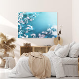 Paul Sinus Wandbild 120x80cm Frühling Baumblüten weiße Blüten Zweige Blau