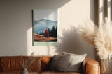 Paul Sinus Wandbild in 40x60cm herbstliche Berglandschaft mit rotem Baum – stimmungsvolles Naturmotiv für gemütliche Wohnräume
