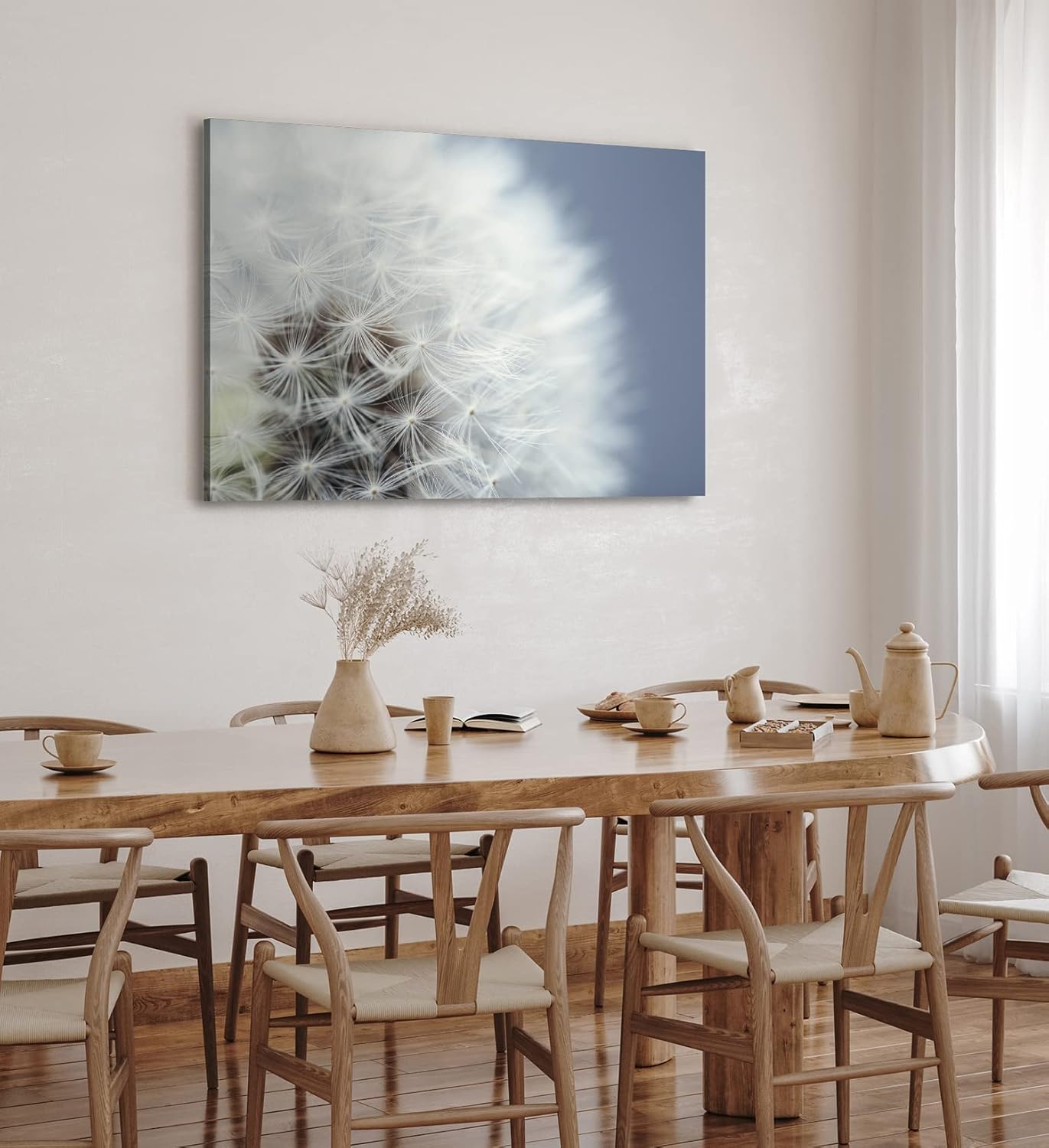 Paul Sinus Wandbild 120x80cm Nahaufnahme Pusteblume Fotokunst Weiß Löwenzahn
