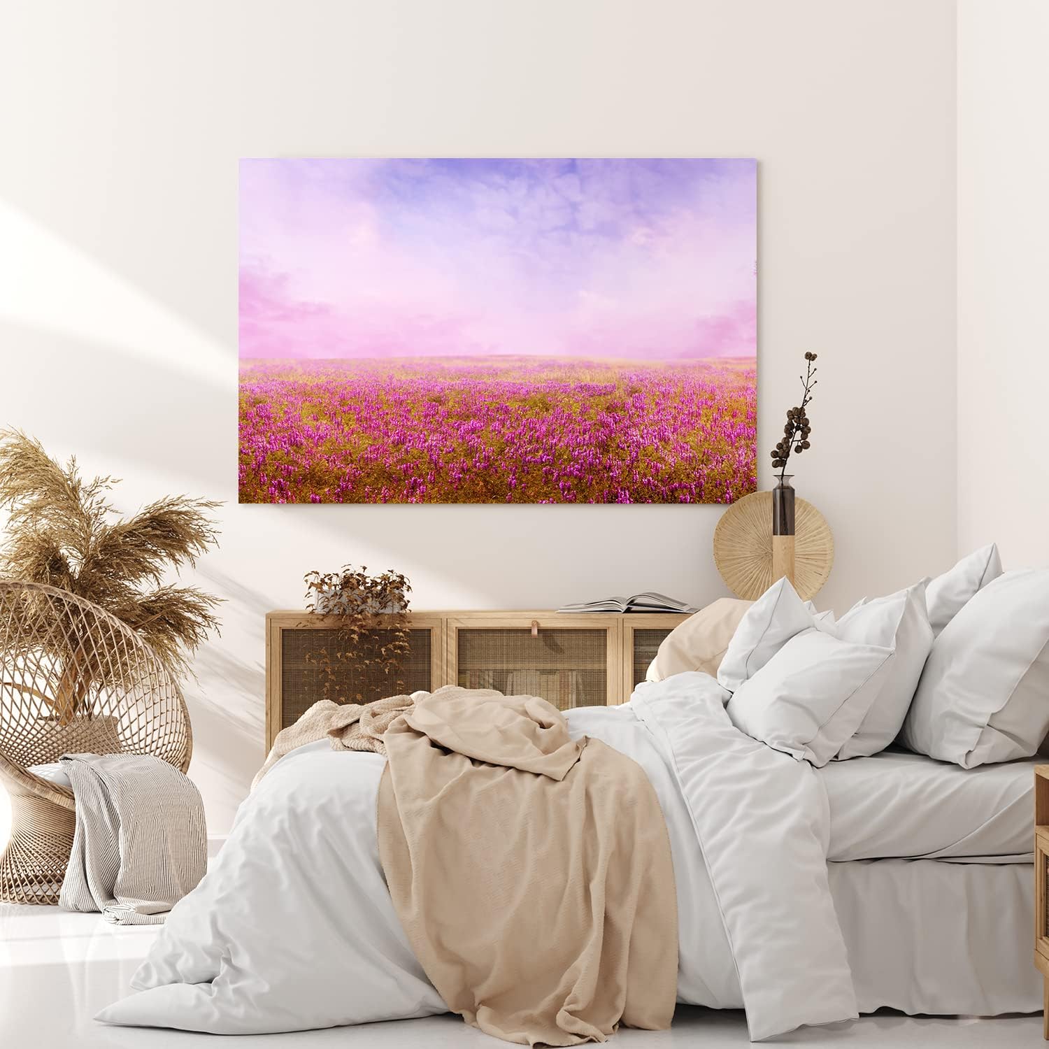 Paul Sinus Wandbild 120x80cm Blumenfeld Wildblumen Feld Blumen Lavendel