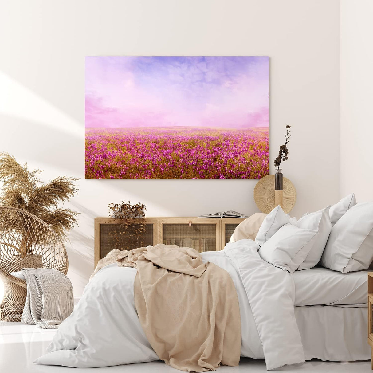 Paul Sinus Wandbild 120x80cm Blumenfeld Wildblumen Feld Blumen Lavendel