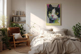 Paul Sinus Wandbild in 40x60cm Little Rainbow Cat – farbenfrohes Katzenportrait in moderner Bilder für lebendige Wohnraumgestaltung